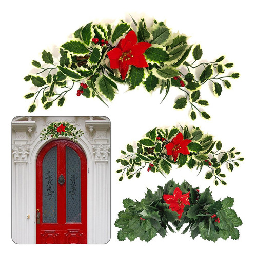 Nuevo Adorno Navideño Con Aguja De Pino Rojo De Imitación
