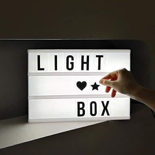 Tablero Led Con Letra Negra, Caja Luz Cine Mensajes, 30 Cms