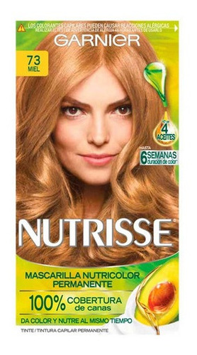Kit Tintura Garnier  Nutrisse regular clasico Mascarilla nutricolor permanente tono 73 miel para cabello