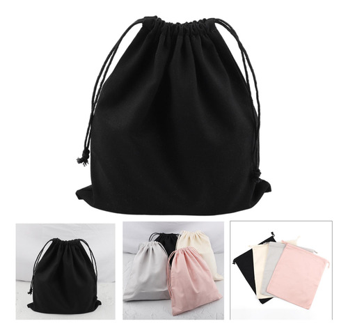 2 Bolsas De Almacenamiento Con Cordón Liso De Lona De
