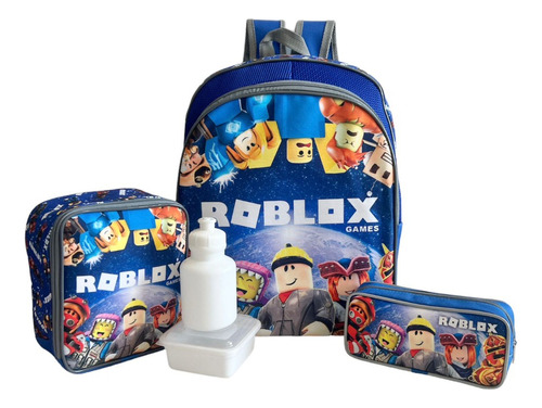 Kit Mochila Infantil Roblox Games Grande Costas Meninos F5