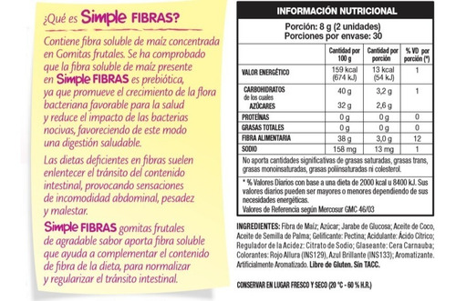 Imagen 3 de 5 de Simple Fibras Por Arcor Bagó