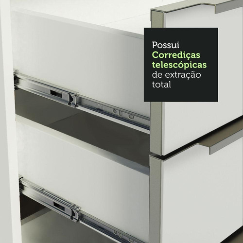 Cozinha Completa De Canto Madesa Lux Com Armário Balcão Bbv Cor Branco/Branco Veludo
