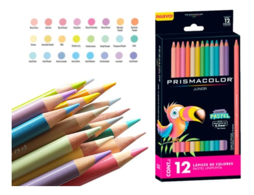 12 Lápices Colores Prismacolor Arte Dibujo Surtidos Pasteles