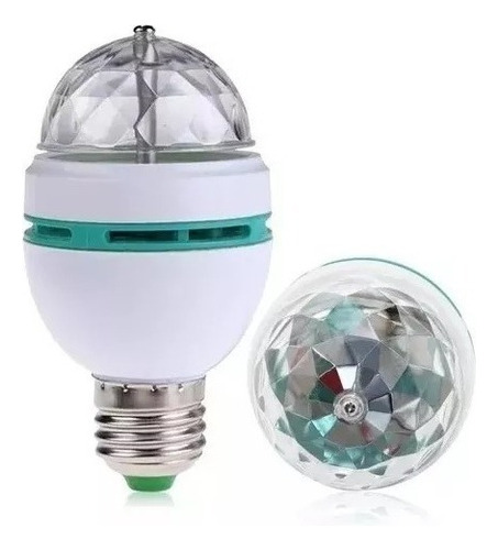 Ampolleta Led Bola Disco Fiesta + Soquete Con Enchufe