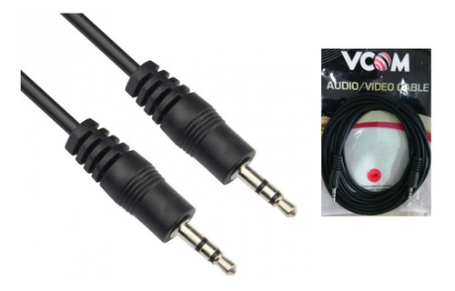 Imagen 2 de 2 de Cable Auxiliar Plug Jack 3.5mm Macho Macho 5 Metros Vcom