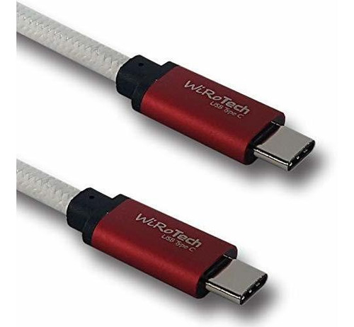 Cable Usb-c Rápido 6 Pies, Rojo & Blanco