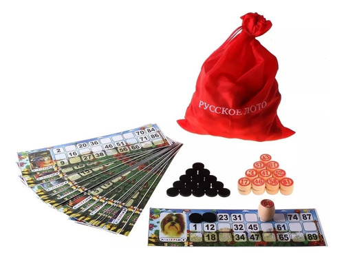 Juego Loteria Lota Bingo Clasico Numeros Madera