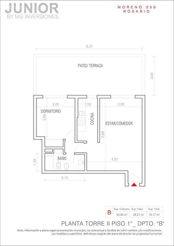Imagen 12 de 12 de Departamento De 1 Dormitorio En Venta En Rosario