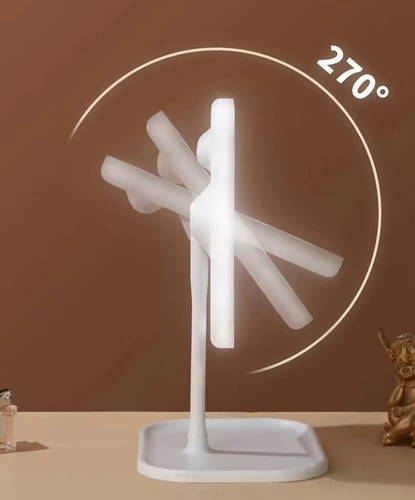 Espejo De Tocador Maquillaje Con Luz Led Rectangular