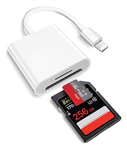 2 In 1 Lightning To Sd Card Reader For iPhone, [ Mfi Ce