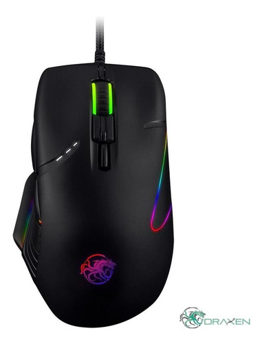 Mouse Gamer 9 Botões 16000 Dpi Dn90 Rgb Sensor Pixart 3389