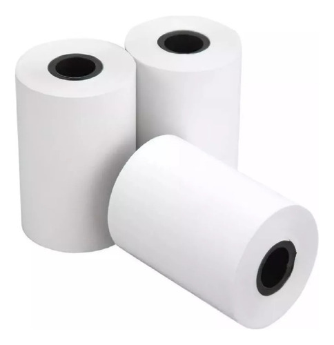 Caja Con 50 Rollos De Papel Térmico 57x30 Para Tickets Blanco