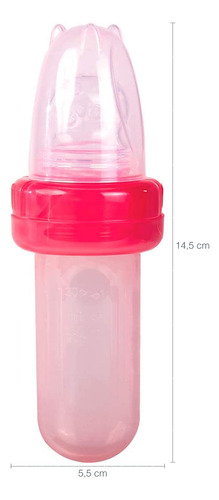Chupeta Para Frutas Com Colher E Bico Porta Frutinha Rosa