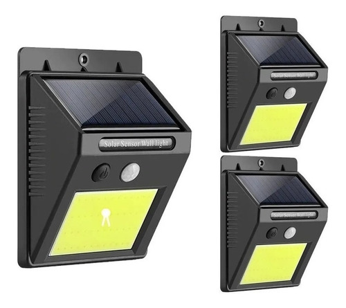 Pack 3 Foco Solar Exterior 48 Led Con Sensor De Movimiento