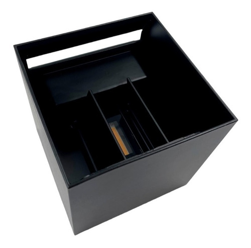 Imagen 2 de 5 de Lampara Muro Led Exterior Cubo Negro 6w Cálido Boomer Box