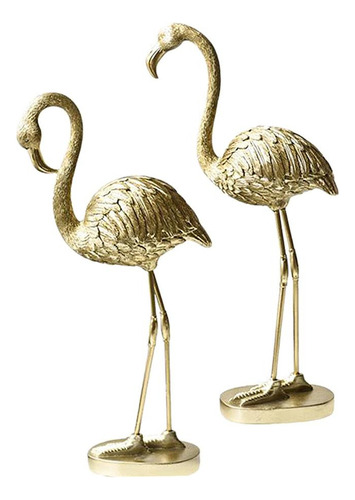 2x Flamingo Figurine Animal Sculpture Tv Gabinete