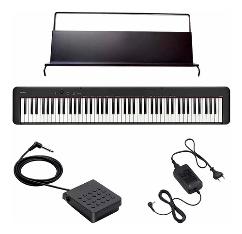 Piano Digital Casio Cdp-s160 Preto Com Pedal Sustain E Fonte