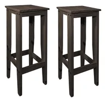 Comprar Combo 2 Banquetas Taburetes Comedor Silla Maciza Sajo Acabado de la estructura Nogal Color Nogal