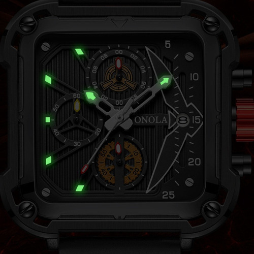 Reloj Cronógrafo Impermeable De Lujo Onola 6831r Color Del Bisel Silver White