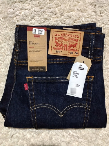 Pantalón Levi's Para Hombre 514 Straight, Talla 34x30 (924)