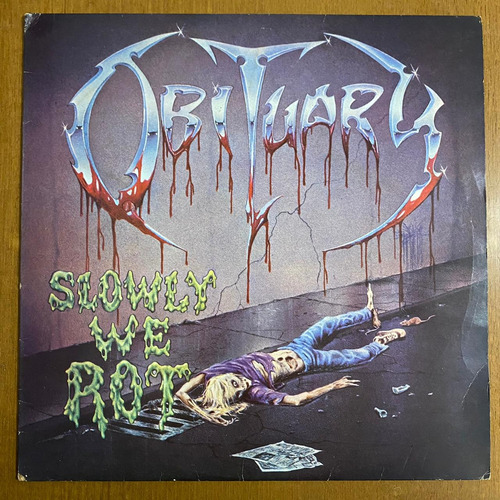 Lp Disco De Vinil Obituary Slowly We Rot Nacional 1989 Estandar (Usado)