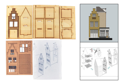1/87 Conjunto De Modelo De Construção Casa Arquitetura