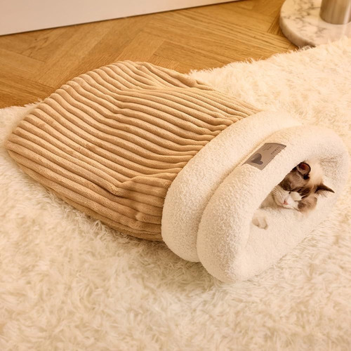Saco De Dormir Para Gatos, Cama Cálida De Algodón, Suave Fel