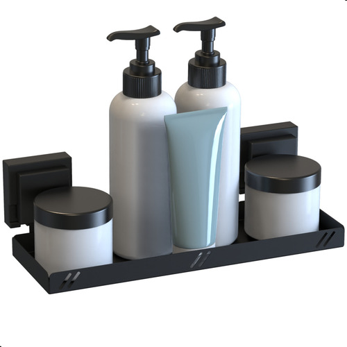 Porta Shampoo Organizador De Banheiro Com Ventosa Preto Max