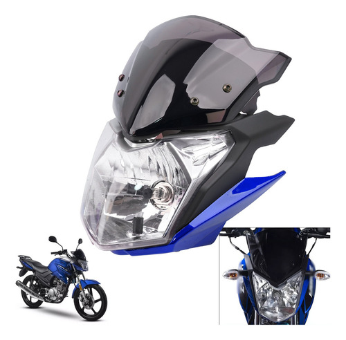 Faro Con Cubiertas Para Yamaha Ybr 125z 125zr Azul Alta