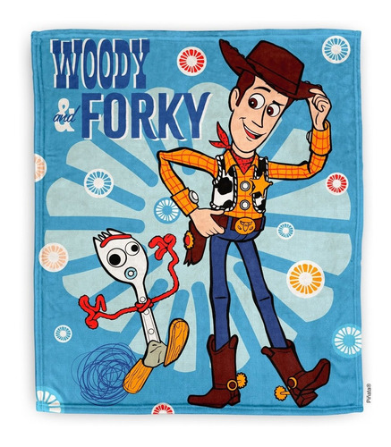 Manta Flannel - Toy Story (woody Y Forky) Medidas 125 X 150