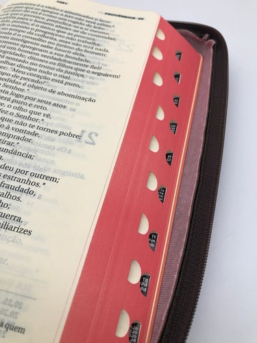 Biblia Sagrada Ave Maria Letra Maior Grande Ziper Marrom