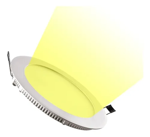 Panel Led Incrustar Redondo 24w Luz Cálida Pack X 8 Unidades