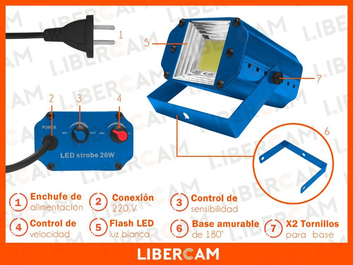Flash De Led Audioritmico Cob Fiestas Dj Luz Estroboscopico