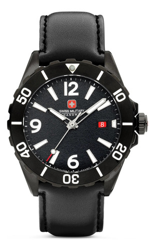 Reloj Swiss Military Smwgb0000230 Para Hombre Cristal Zafiro Color de la malla Negro Color del bisel Negro Color del fondo Negro