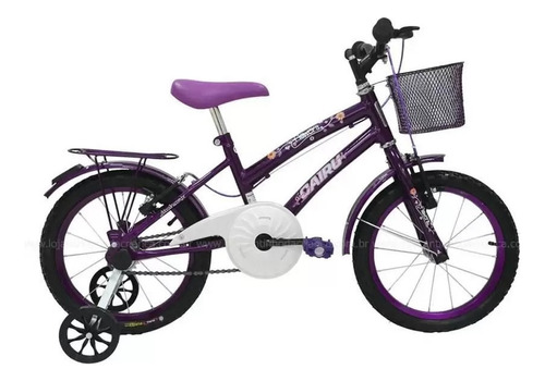 Bicicleta Infantil Passeio Aro 16 Cairu Flowers - Violeta