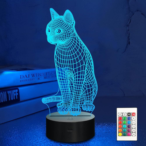 Lampeez 3d Cat Lamp Night Light Kitten 3d Illusion Lámpara P