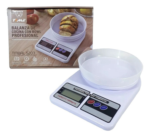 Balanza Con Bowl Cocina Digital 1 Gramo - 10kg Funcion Tara