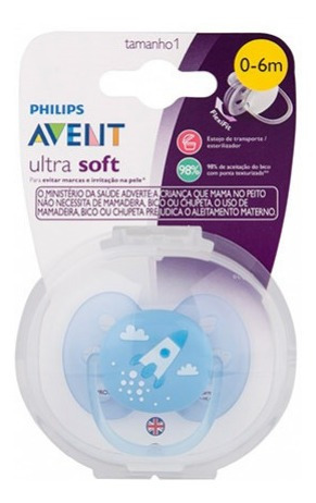 Imagem 1 de 2 de Chupeta Ultra Soft Unit. Foguete 0-6m Menin0