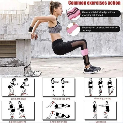 Imagen 6 de 9 de Bandas De Ejercicio Cadera Con Resistência,3 Pcs