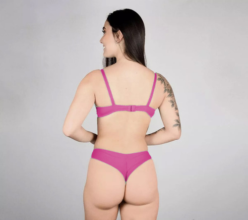Conj Microfibra C/ Renda E Calcinha Fio Conforto Afrodite