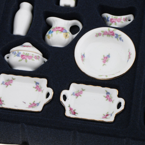 40pcs Rose Flores De Té De Porcelana 1/12 Casa Muñeca