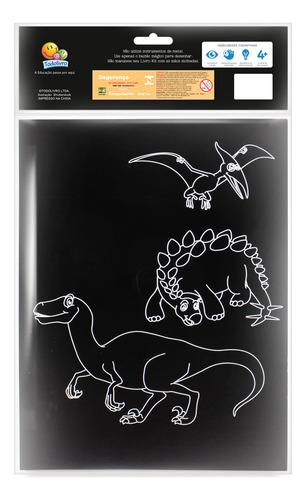 Kit Jogo Da Memória Sensorial + Papel Mágico Dino P/ Colorir