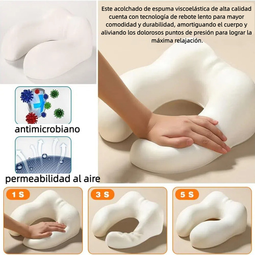 Almohada Para Cuello De Viaje Espuma Viscoelástica 4 Piezas