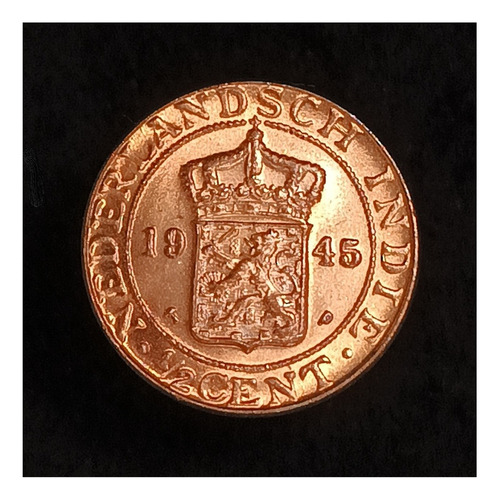 Indias Holandesas 1/2 Cent 1945 Sin Circular Km 314