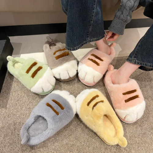 . Pantuflas Con Forma De Pata De Gato, Pantuflas Con Forma