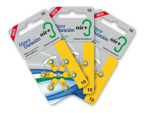 Imagen 1 de 1 de Pilas Nº10 Oír+ Pack Por 3 Blíster - Mejor Precio!!