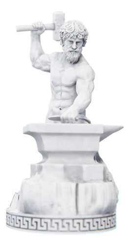 Estátua Hefesto Deus Vulcano Estatueta Resina Cor Cor Mármore