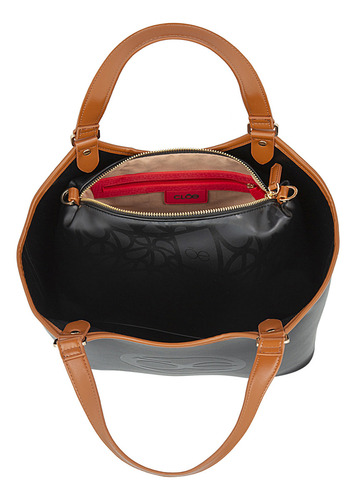 Bolsa Tote Cloe Llalnira Grande Color Negro