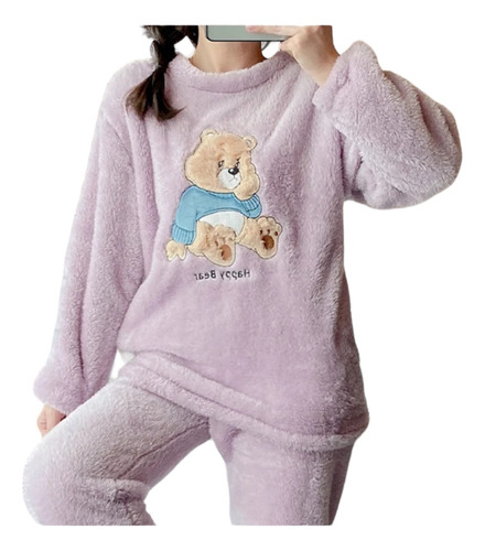 Linda Pijama Polar Para Mujer